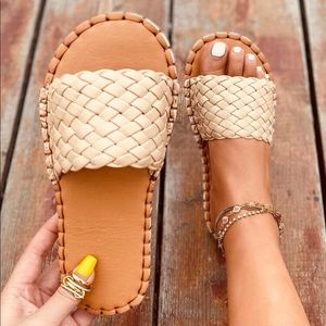 braided wide fit side sandal